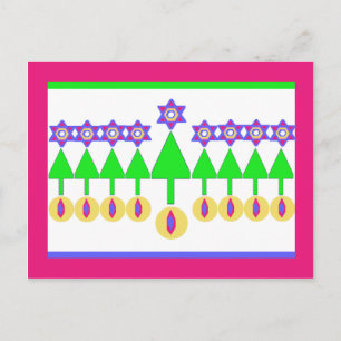 Upside Down Christmas Hanukkah Postcard
