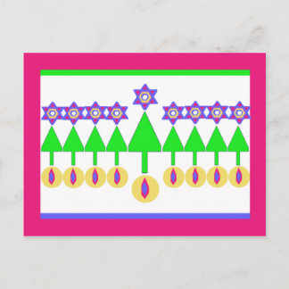 Upside Down Christmas Hanukkah Postcard
