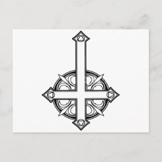 Upside Down Cross Pattern Postcard