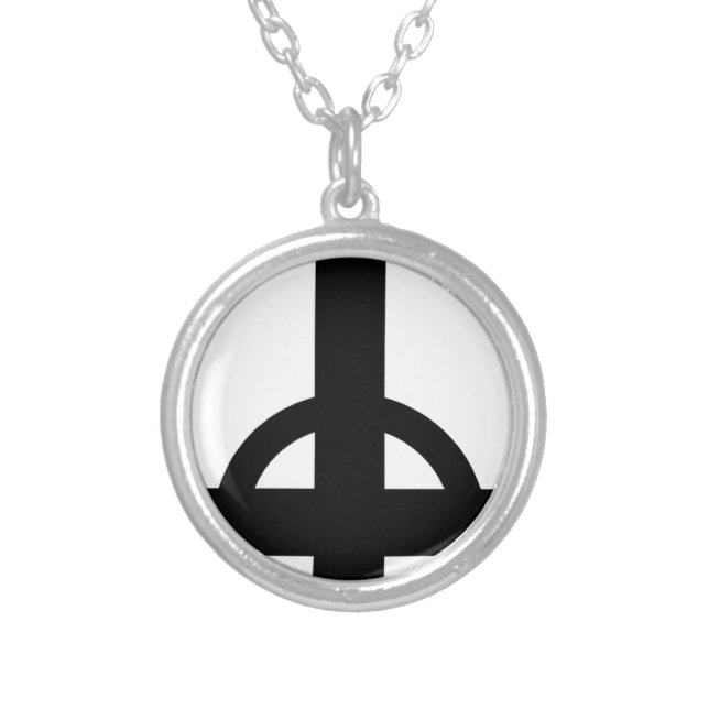 Upside Down Cross Silver Plated Necklace (Front)