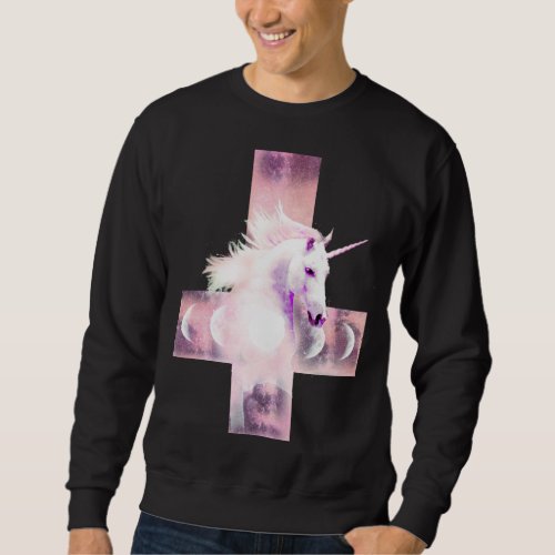 Upside Down Cross Unicorn Sweatshirt