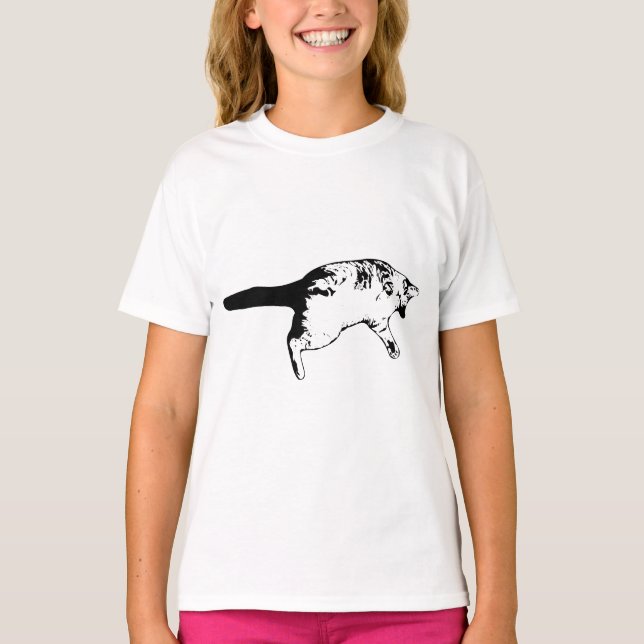 Upside-Down Curiosity in Monochrome T-Shirt (Front)