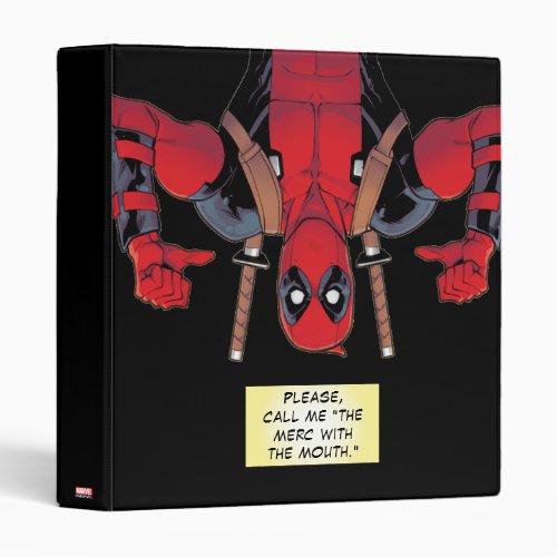 Upside_Down Deadpool Pointing To Self 3 Ring Binder