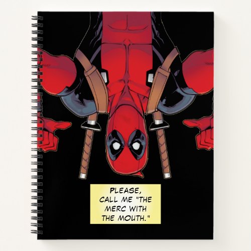 Upside_Down Deadpool Pointing To Self Notebook