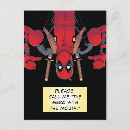 Upside_Down Deadpool Pointing To Self Postcard