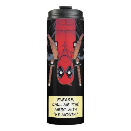 Upside_Down Deadpool Pointing To Self Thermal Tumbler