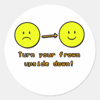 Upside Down Frown Classic Round Sticker