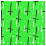 upside down inverted cross acid green black fabric