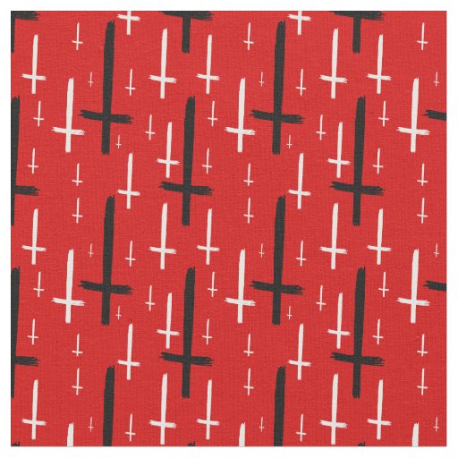  upside down inverted cross red black fabric