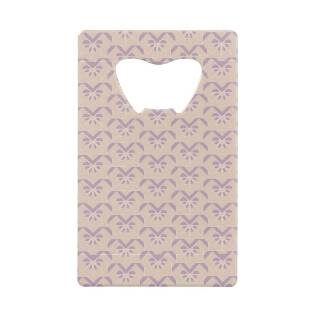 Upside down lavender pattern credit card bottle opener (Front)