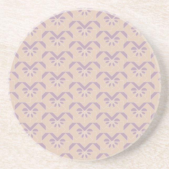 Upside down lavender pattern drink coaster (Front)