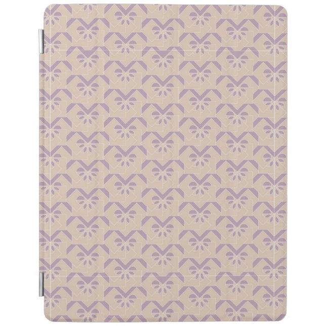 Upside down lavender pattern iPad smart cover (Front)