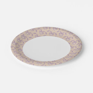 Upside down lavender pattern paper plates