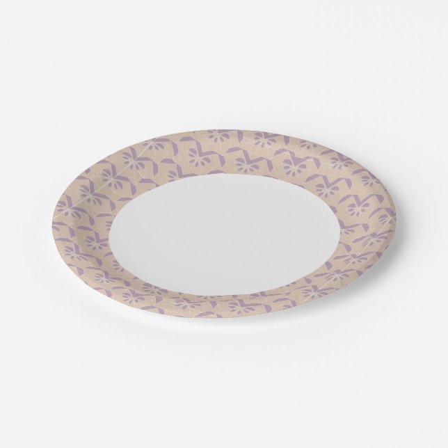 Upside down lavender pattern paper plates (Angled)