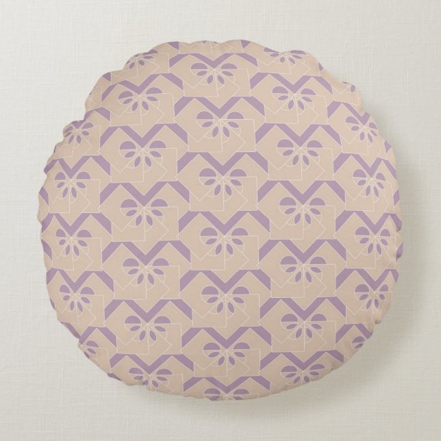 Upside down lavender pattern round pillow (Front)