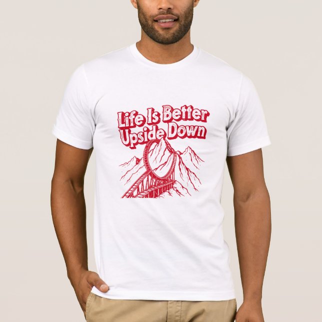 Upside Down Life Typography Graphic Tee (Front)