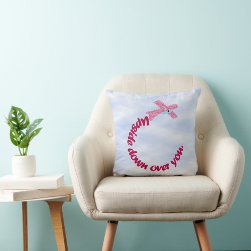 Upside Down Over You Proposal Throw Pillow