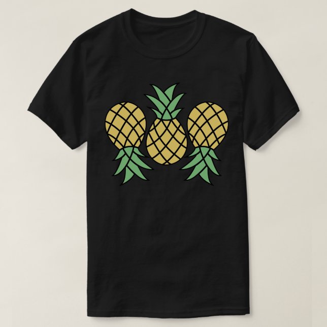 Upside Down Pineapple Art T-Shirt (Design Front)