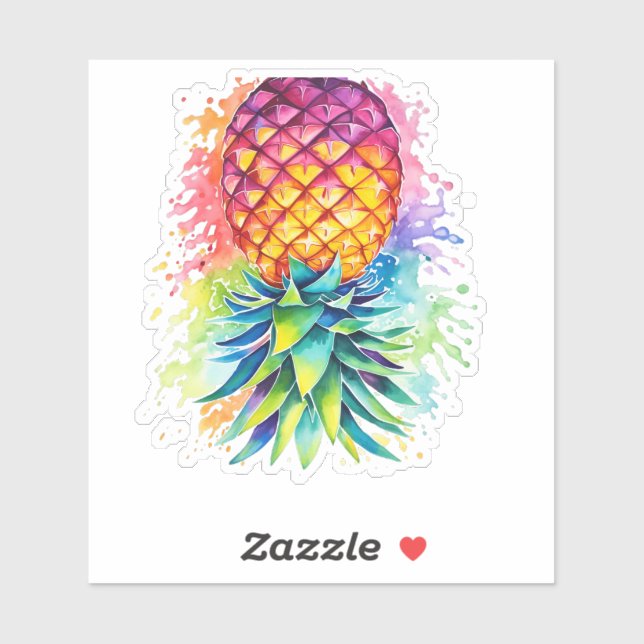 Upside down pineapple colorful sticker (Sheet)