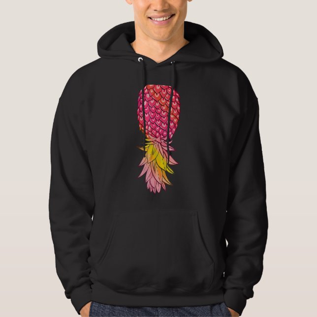 Upside Down Pineapple Distressed Summer Fruit Swin Hoodie (Front)