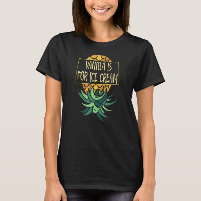 Upside Down Pineapple Ice Cream Vanilla Swinger T-Shirt (Front)