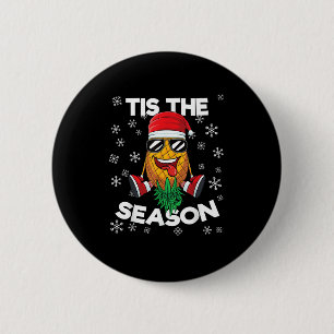 Upside Down Pineapple Santa Tis Season Christmas S Button