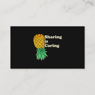 Upside Down Pineapple Sharing Caring Funny Swinger Business Card