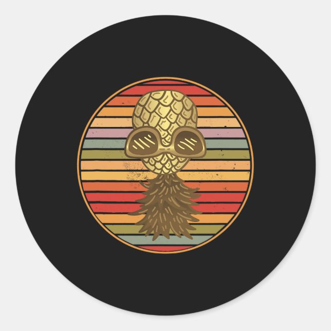 Upside Down Pineapple Swinger 7 Classic Round Sticker (Front)