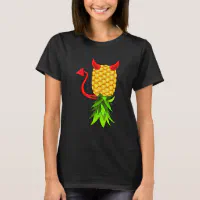 Upside Down Pineapple Shirt Swinger Pineapple Funny Graphic Men's T-Shirt  Black