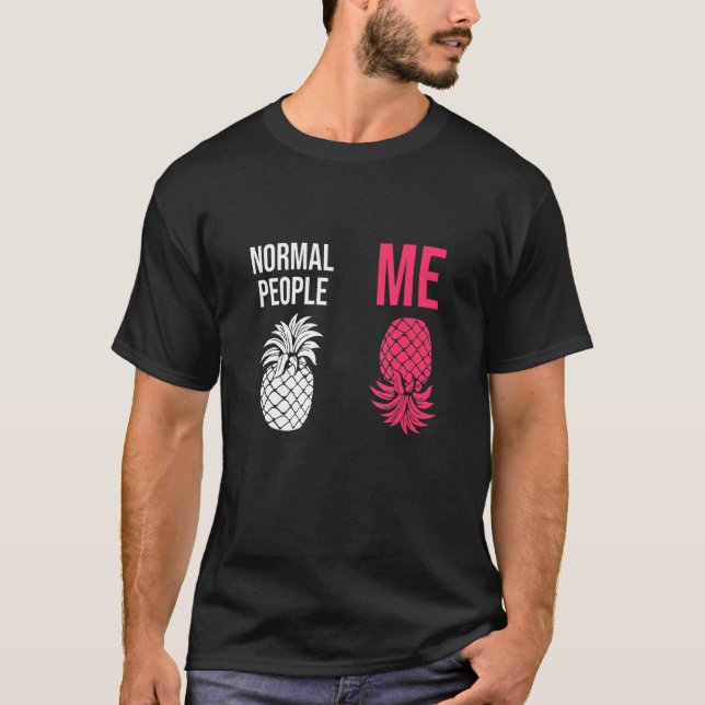 Upside Down Pineapple To Vanilla Swinger Joke T-Shirt (Front)