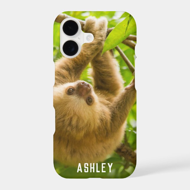 Upside Down Sloth | Add Your Name Iphone Case (Back)
