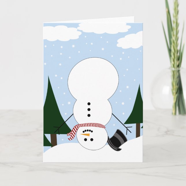 Upside Down Snowman Holiday Card (Front)