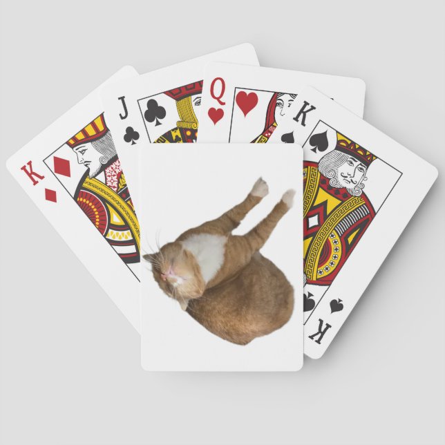 Upside-Down Sunshine Cat Poker Cards (Back)