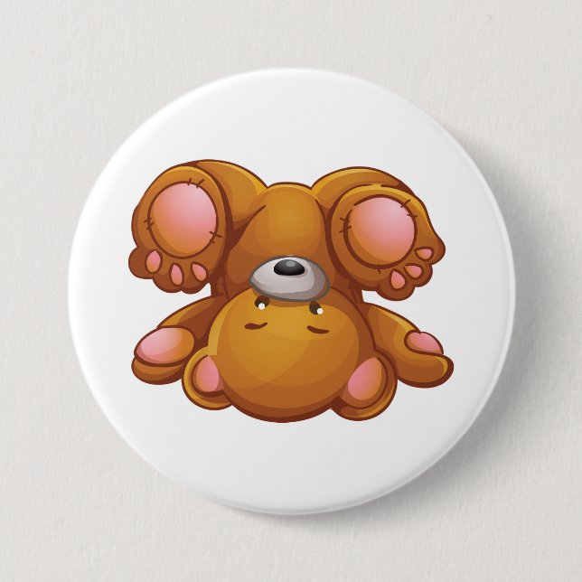Upside Down Teddy Bear Button (Front)