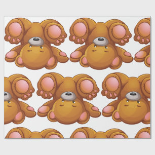 Upside Down Teddy Bear Wrapping Paper