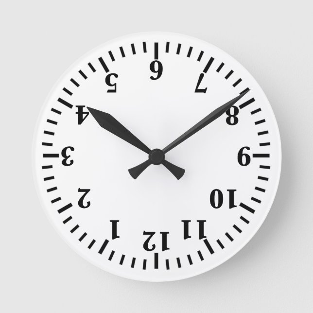 UPSIDE-DOWN WALL CLOCK! ROUND CLOCK (Front)