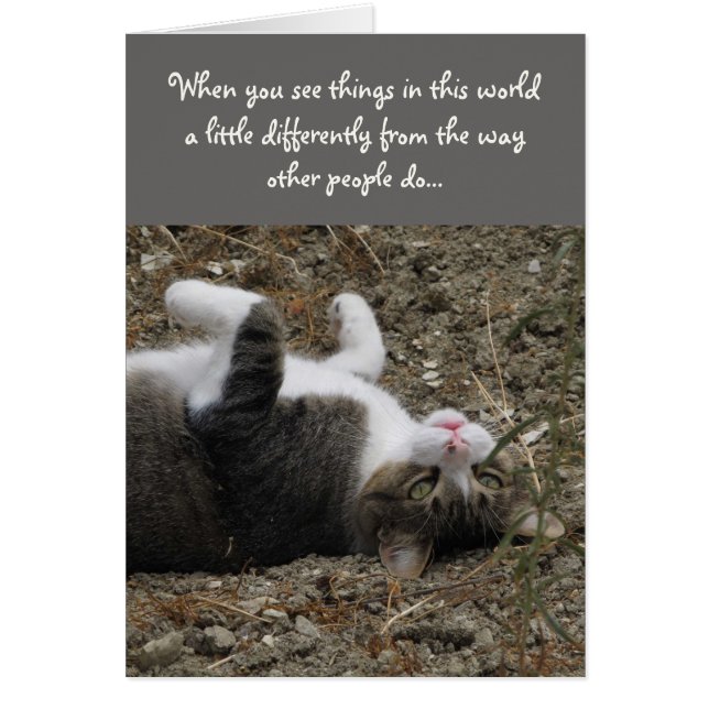 Upside Down You're Special Kitty Card (Front)