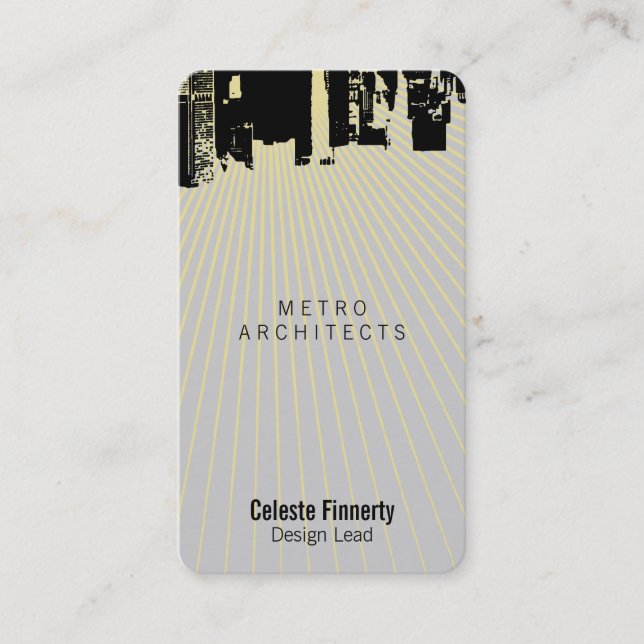 Upside Downtown Dusk Gothic News Business Card (Front)