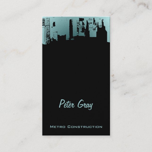 Upside Downtown Midnight New Gray Grey Business Card (Front)