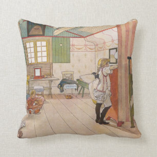Upstairs Attic Bedroom with Baby Sister Throw Pillow
