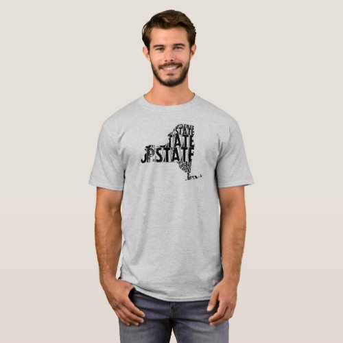 Upstate New York Mens Typo Map T_Shirt