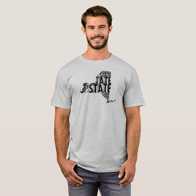 Upstate New York Mens Typo Map T-Shirt (Front Full)