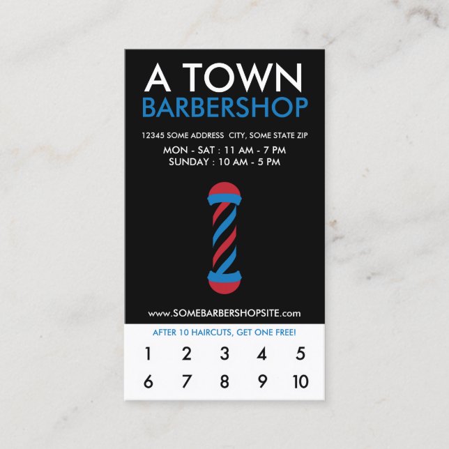 uptown barbershop loyalty card (Front)