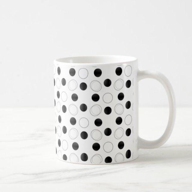 Uptown Bliss Mug, Black and White Coffee Mug (Right)