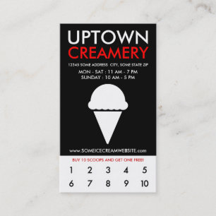 uptown creamery loyalty card
