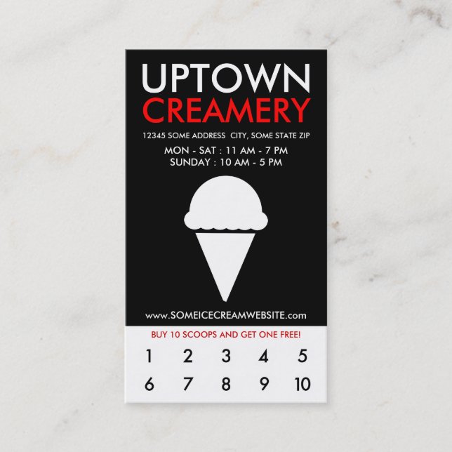 uptown creamery loyalty card (Front)