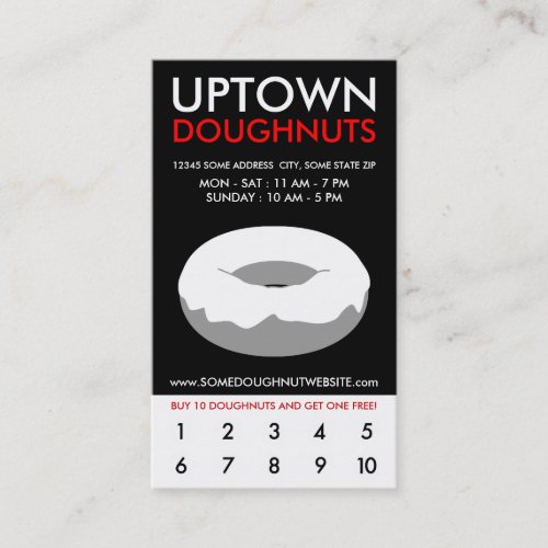 uptown doughnuts loyalty business card