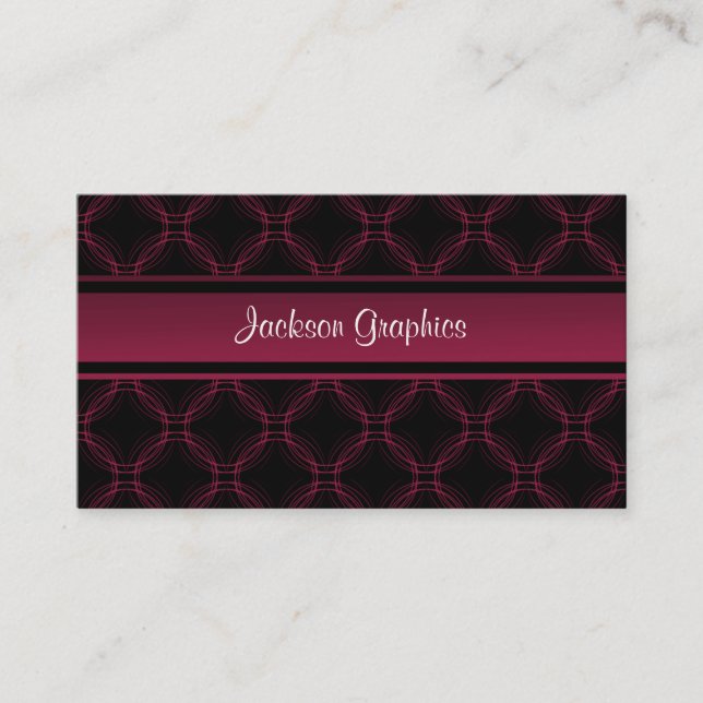 Uptown Elegance Business Card, Fuchsia Card (Front)