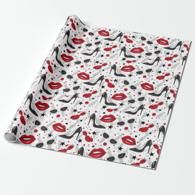 Uptown Girl Wrapping Paper (Unrolled)
