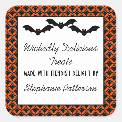 Uptown Glam Bats Halloween Baking Stickers